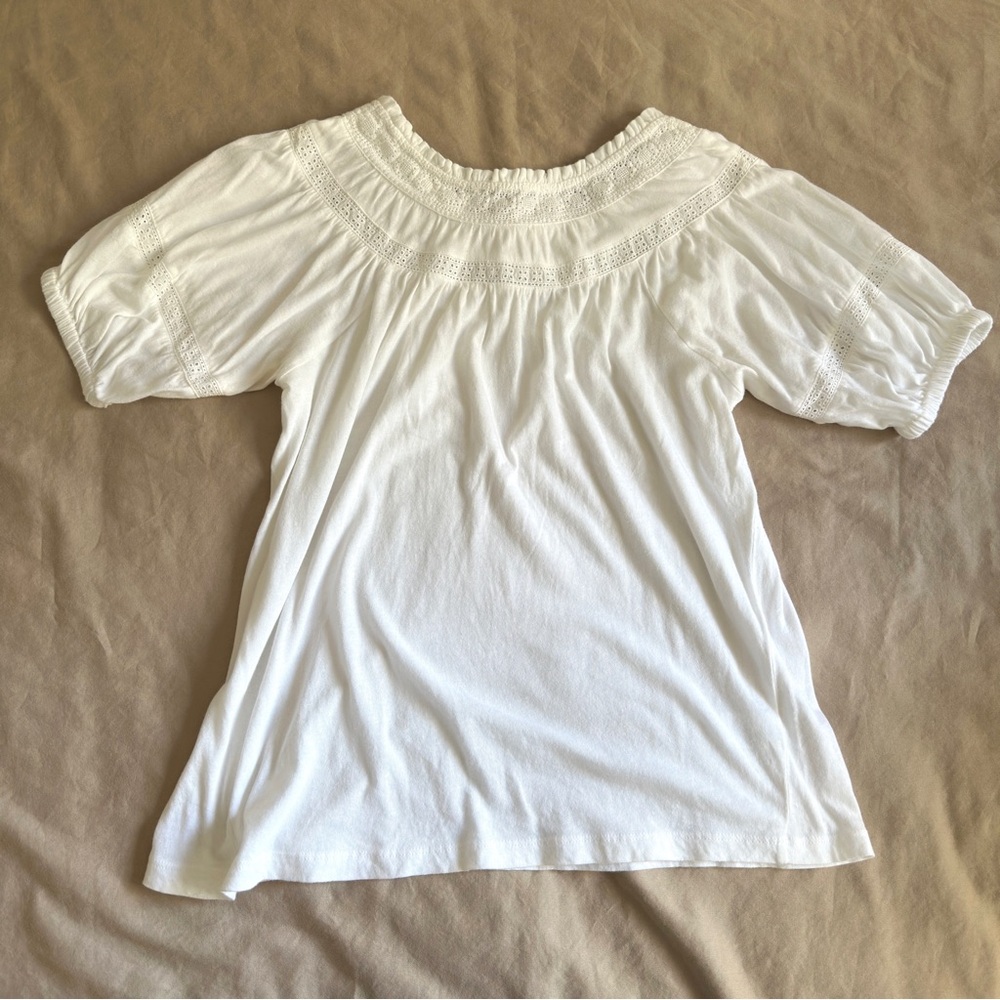 LOFT 100% Cotton White Tee - Picture 5 of 6